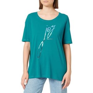 s.Oliver T-shirt voor dames met korte mouwen, blauwgroen, 44, blauwgroen, 44
