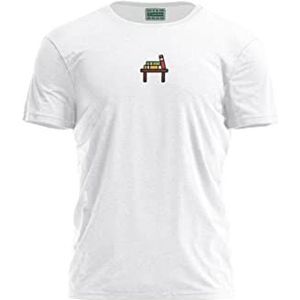Bona Basics, Digitaal bedrukt basic T-shirt voor heren,% 100 katoen, wit, casual, herenbovenstuk, maat: S, wit, S