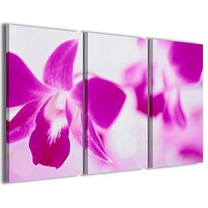 Kunstdruk op canvas, abstract bloem bloem abstract, moderne afbeeldingen uit 3 panelen, klaar om op te hangen, 100 x 70 cm