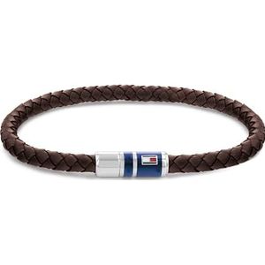 Tommy Hilfiger Sieraden Heren Lederen Armband Bruin - 2790295, Eén maat, Leer, agaat