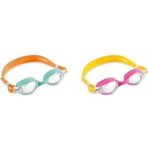 Intex 55693 Zwembril voor kinderen, 2 stuks, glazen van polycarbonaat, siliconen, meerkleurig, 3-8 jaar