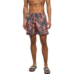 Urban Classics Pattern Swim Shorts heren zwembroek, Dark Tropical Aop, M