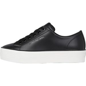 CK JEANS Vrouwen Bold Vulc FLATF Low LTH in YW0YW01633 Sneakers, zwart (zwart/helder wit), 5 UK, Zwart Zwart Helder Wit, 38 EU