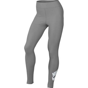 Nike - DV7791-063 - Sportlegging - Donkergrijs Heather/Wit - Hoge Tailleband