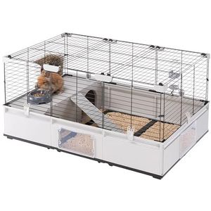 Ferplast Kooi voor Konijnen, MODULAR 2 Kooi voor Cavia's, Modulair, Uitbreidbaar, Accessoires inbegrepen, Eenvoudige reiniging, 109 x 72 xh 56 cm