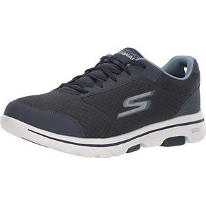 Skechers Go Walk 5 Demitasse Sneaker voor heren, Ouder, Donkerblauw, 43 EU X-Bred