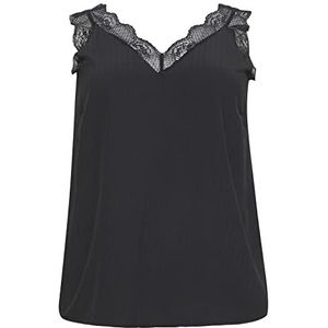 Kaffe Curve Dames Plus Size TopSleeveless Lace Vest Tank Top Shirt, Black Dieep, 46