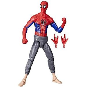 Hasbro F3852 Legends Series Spider-Man Across The Spiderverse (Part One) 15 cm grote Peter B. Parker figuur 2 accessoires Meerkleurig