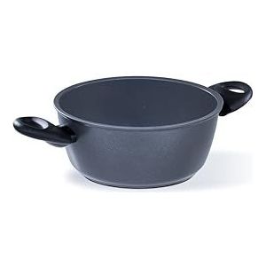 Barazzoni, Braadpan met 2 handgrepen met keramische coating, aluminium, Ø 20 cm, ergonomische handgreep, ook geschikt voor inductie, geen PFAS, gemaakt in Italië