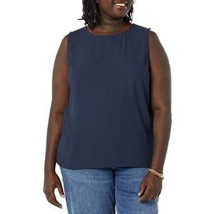 Amazon Essentials Dames Regular-Fit Mouwloze Ronde Hals Gelaagde Tanktop, Navy, S