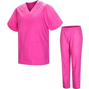MISEMIYA - 2-817-8312, pak en broek voor sanitair, uniseks, medische uniformen, pak van 2 stuks, Roze, XL