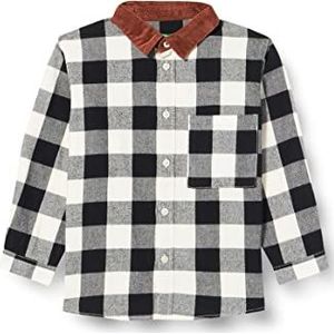 United Colors of Benetton jongens overhemd, 950 Quadri Bianco E Nero, 6 Maanden