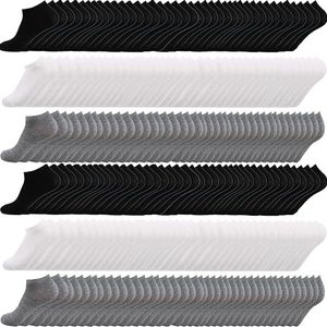 RICHBULL 100 Pairs Thin Low Cut Ankle Socks for Men & Women Bulk Socks,Breathable Casual Socks Athletic Sock Wholesale (black/white/grey)