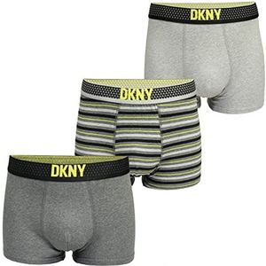 DKNY Boxershorts voor heren, Grijs/gestreept, XL