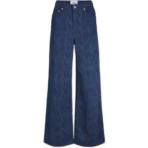 JACK & JONES Jxsarah AOP Tokyo Wide HW Pant PNT Ln, blauw (Insignia Blue), XL Dames, blauw (Insignia Blue), XL