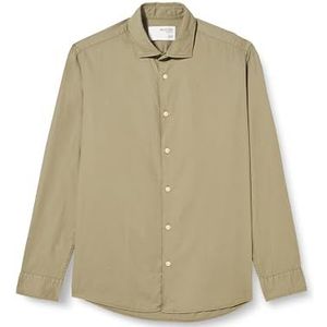 SELETED HOMME Heren Slhregbond-Garment Dyed Shirt Ls Shirt, Vetiver., L