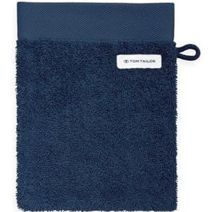 TOM TAILOR Washandschoen, set van 6, 16 x 21 cm, 100% katoen/badstof, met hanger en label met logo, Color Bath Towel blauw (Dark Navy)