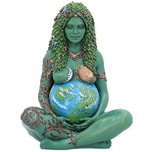 Nemesis Now Kleine Etherische Moeder Aarde Gaia Art Standbeeld Geschilderd Beeldje, Groen, 17.5cm