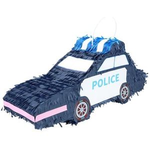 Boland 30970 - Pinata politieauto, 56 x 23 cx 18 cm, hangende decoratie, decoratie voor verjaardag, themafeest en carnaval