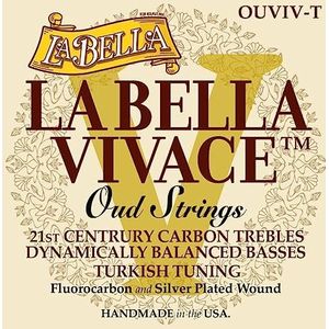 La Bella Snaren »VIVACE OUVIV-T - TURKISH TUNING« snaren voor oud - fluorocarbon/zilverplated wound - 11-snarige set