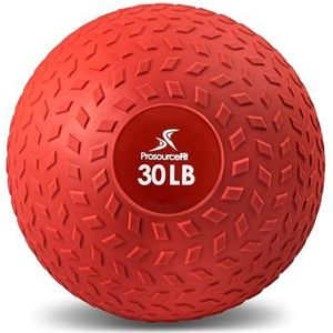 ProsourceFit Slam Medicine Balls 13,6 kg loopvlak getextureerde grip dode gewicht ballen voor crosstraining, kracht- en conditioneringsoefeningen, cardio- en kerntraining, rood