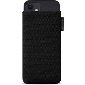 Adore June Telefoonhoes van textiel Classic Recycled Zwart compatibel met iPhone 13 mini/iPhone 12 mini, Moderne Duurzame R-PES Stof. Gemaakt in Europa