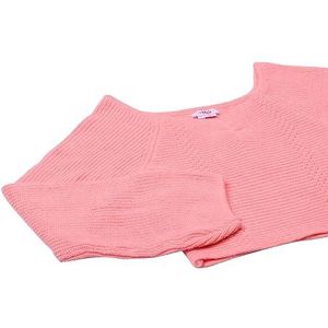 myMo Dames chique, verkorte gebreide trui met vierkante hals roze maat XS/S, roze, XS