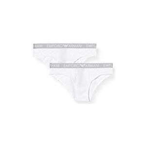 Emporio Armani Bi-Pack Iconic Cotton Ondergoed voor dames, set van 2, wit/wit, S