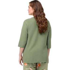 Ulla Popken Dames Short Vrouwelijke Cardigan met Knooppaneel Vest Vest, groen (salie), 58-60