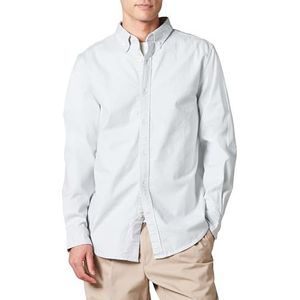 Amazon Essentials Heren Slim-Fit Stretch Oxford Shirt met lange mouwen, lichtgrijs, Large