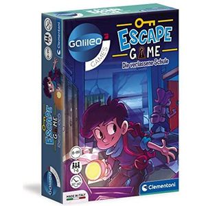 Clementoni 59228 Escape Game – de verlaten school, gezelschapsspel om te knellen en puzzelen, incl. kaarten en rekwisieten, ideaal als cadeau, familiespel vanaf 8 jaar, 11,2 x 15,6 x 3,2