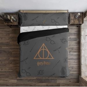 Belum Harry Potter dekbedovertrek van microsatijn voor 120 cm breed bed, afmetingen: 200 x 200 cm, model: Deathly Hallows