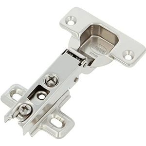 Amig - Verpakking met 2 scharnieren voor koppen, recht, montage van deuren voor meubels en keukenkasten, Ø 35 mm, vernikkeld staal, opening 110 graden, zilverkleurig