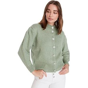 Trendyol Dames Regular Basic Crew Neck Knitwear Vest, Munt, L