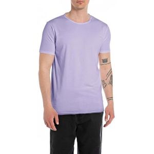 Replay Heren T-shirt korte mouwen met ronde hals, 627 Lavender, L