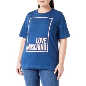Love Moschino Vrouwen Oversize fit Short-Sleeved T-shirt, Blauw, 46, blauw, 46