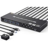 MLEEDA - HDMI KVM Switch - 4 Poorten - 4K@60Hz - Inclusief DC12V Voedingsadapter