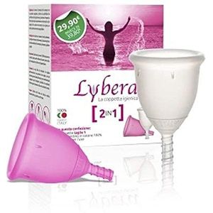 Lybera 2 cups Mestruali maat 1 + maat 1 + maat 1 siliconen medisch geproduceerd in Italië