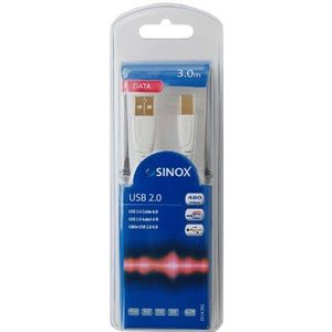 Sinox SXC4103 kabel USB-A naar USB-B 3 m, wit