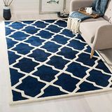 Safavieh Carbone Area tapijt, handgeweven wollen tapijt in donkerblauw/Ivoor, 120 X 180 cm