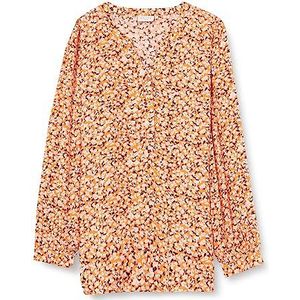 Kaffe Curve Kcsonna damesblouse, Vermiliion/lupine bloem, 42 Groten mate