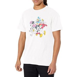 Disney Heren Mickey and Friends T-shirt, wit, S