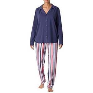 Schiesser Damespyjama, lange pyjama, jeansblauw, 48, jeansblauw, 48