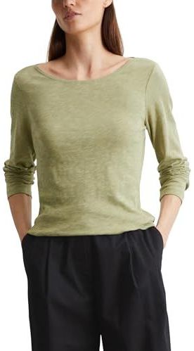 Marc O'Polo - Shirt - Smooth sage - Lange Mouwen - Flammégaren-structuur