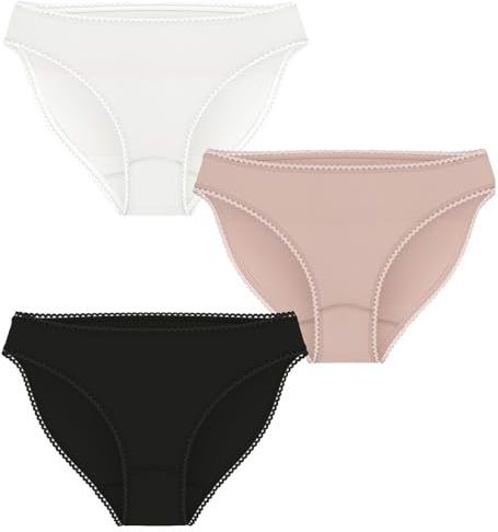 PETIT BATEAU - Set van 3 Slips - Wit - Nude - Zwart - Katoen