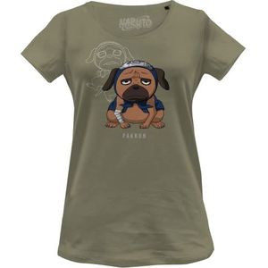 Naruto WONARUTTS038 T-shirt, kaki, XL voor dames