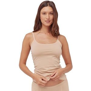 PACT Women's Organic Cotton Camisole Tank Top with Built-in Shelf Bra, Champagne, Medium