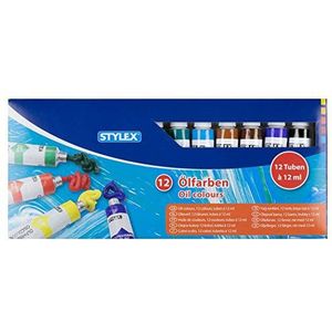 Stylex 28652 – olieverf in set, 12 tubes à 12 ml, gebruiksklaar, onderling mengbaar, geschikt voor vele schildertechnieken