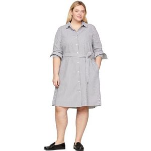 Tommy Hilfiger Hemdjurken voor dames, Blauw (Ithaka Stp/Desert Sky), 78