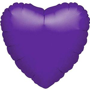 Anagram folieballon hart 45 cm kwarts paars